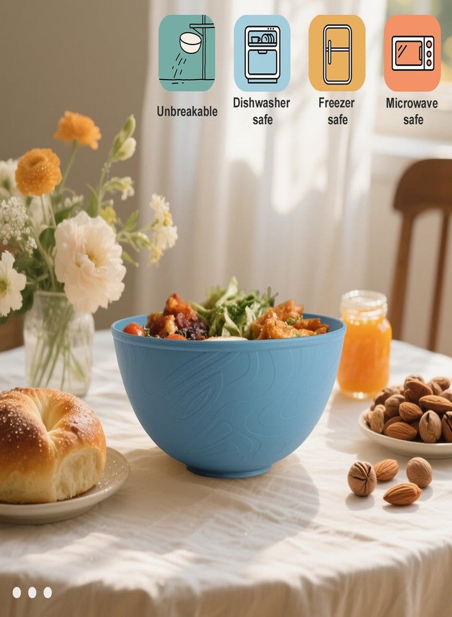 Wrova Wheat Straw Bowls for Kitchen set of 6,Anti-Scald Thick Soup Bowls 40oz,Microwave and Dishwasher Safe Bowl Sets, Unbreakable Cereal Bowl Sets. Vibrant Series - Image 5